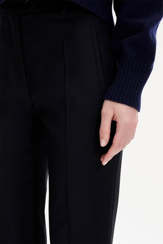 Pantalon cigarette en laine - Noir