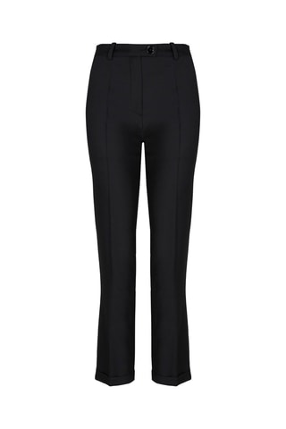 Pantalon cigarette en laine - Noir