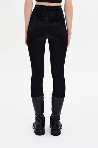 Pantalon en velours taille haute - Noir