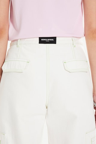 Pantalon cargo en jean - Ecru