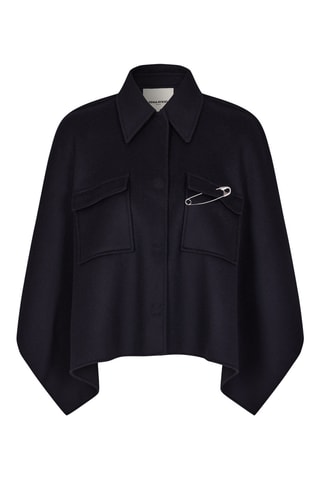 Cape en laine - Bleu marine