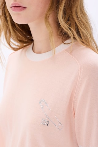 Top en mérinos et soie - Saumon