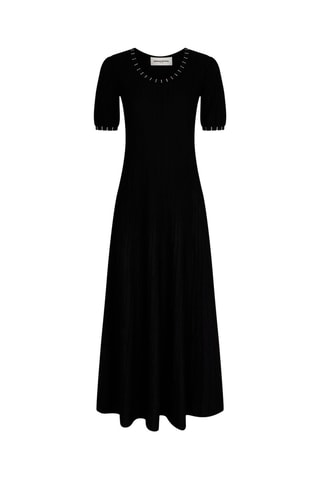Robe longue en laine - Noir