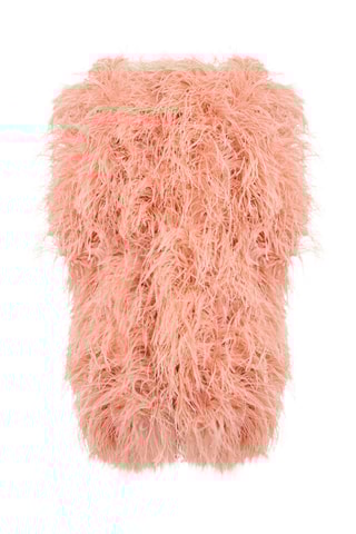 Robe droite en plumes d’autruche - Rose