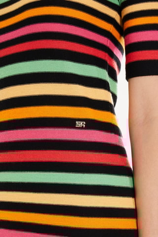 Robe courte en laine - Multicolore