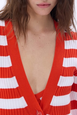 Robe fourreau -Blanc et orange