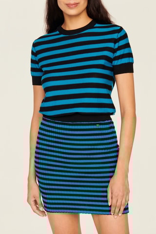 Minijupe en laine - Noir et bleu