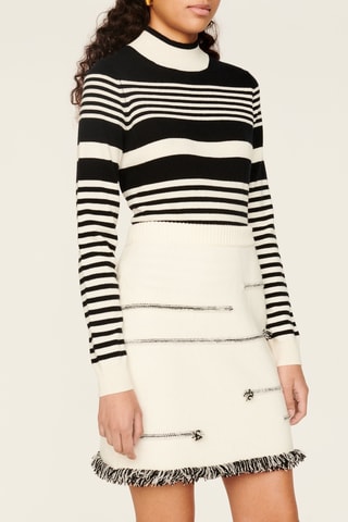 Minijupe en laine et cachemire - Ecru