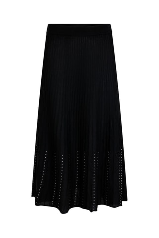 Jupe midi en laine - Noir