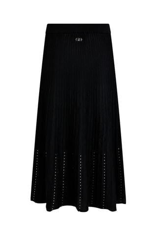 Jupe midi en laine - Noir