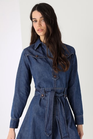 Robe patineuse en jean - Bleu