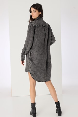 Robe chemise en jean - Gris foncé