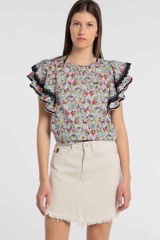 Minijupe en jean - Beige