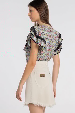 Minijupe en jean - Beige