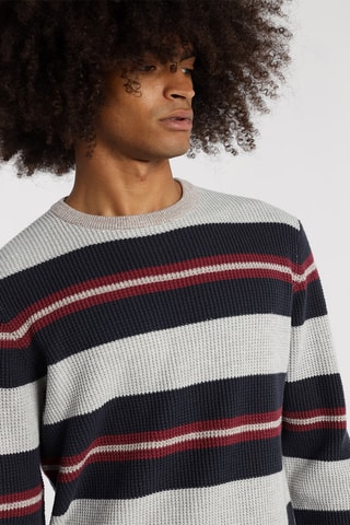 Pull en maille côtelée - Beige