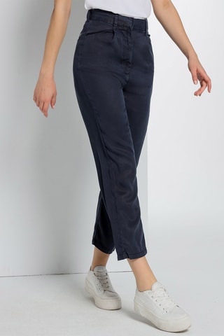 Pantalon taille haute - Bleu
