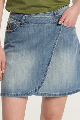 Jupe portefeuille en jean - Bleu