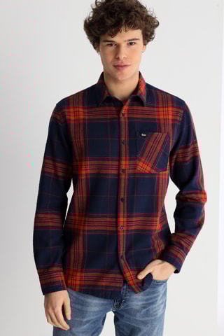 Chemise - Bleu marine et orange