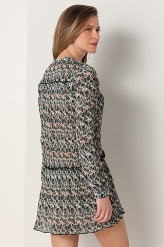 Robe plissée - Rose et noir