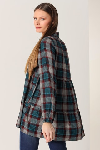 Blouse - Bleu et rouge