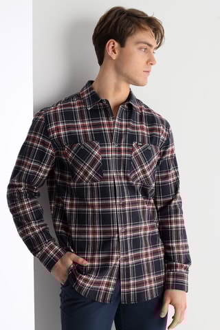 Chemise - Bleu foncé et rouge