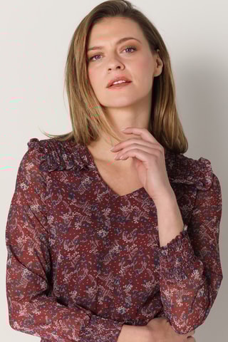 Robe volantée - Bordeaux