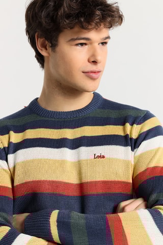 Pull - Jaune et bleu marine