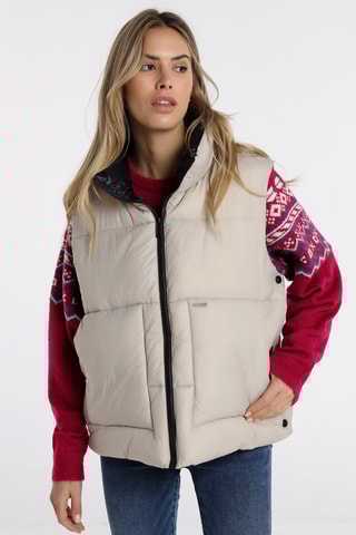 Doudoune sans manches - Beige