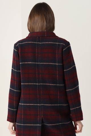 Manteau en laine - Bleu marine et bordeaux