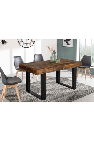 Mesa Brixton - Imitación madera y negro