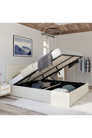 Canapé abatible con somier y cabecero redondo - Cama de 160 x 200 cm