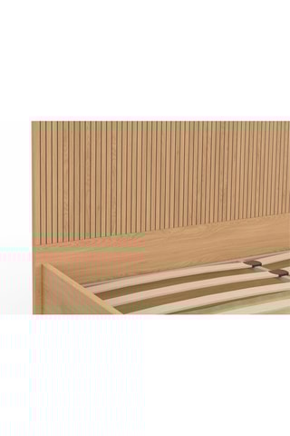 Canapé abatible con somier y cabecero efecto listones Faustine 140 x 190 cm