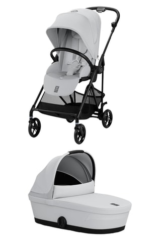 Poussette Melio Carbon + Nacelle Melio - Gris clair
