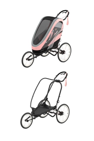 Poussette Zeno - Noir et rose