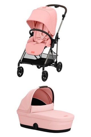 	Poussette pliable Melio - De la naissance à 3 ans - Jusqu'à 15 kg et Nacelle Melio Cot - Rose - De la naissance à 6 mois - Jusqu'à Jusqu'à 9 kg