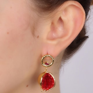 Oorbellen - Messing Doublé Goud & Kristallen