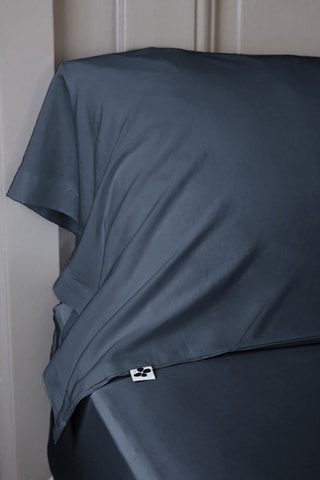 Federa cuscino alla francese in raso di bambù Salomé - Navy