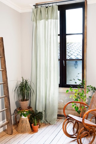 Tenda regolabile in cotone Gaïa - Verde acqua - 140 x 300 cm