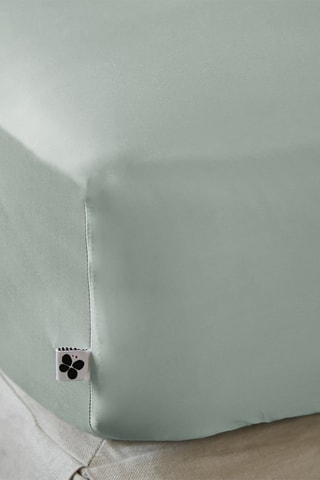 Lenzuolo sotto in percalle di bambù 120 fili/cm² Salomé - Azzurro