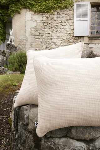 Taie d’oreiller en quadruple gaze de coton Ina - Ecru