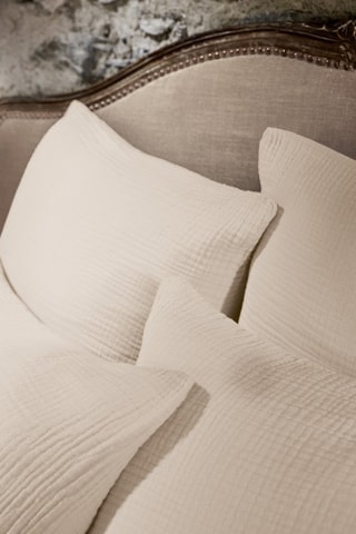 Taie d’oreiller en quadruple gaze de coton Ina - Ecru