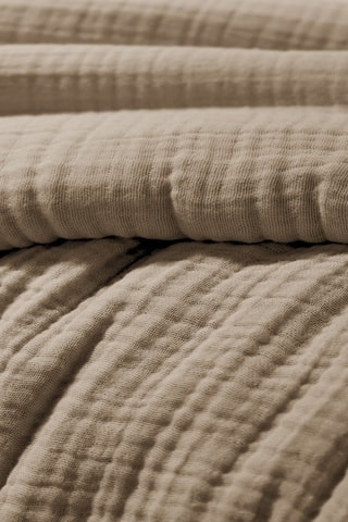 Housse de couette en quadruple gaze de coton Ina - Beige foncé