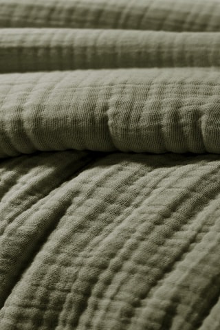 Housse de couette en quadruple gaze de coton Ina - Kaki