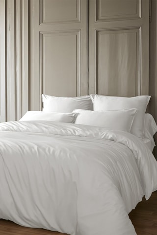 Copripiumino in raso di bambù Salomé - Bianco