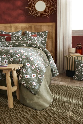 Copriletto Flora  - Verde scuro