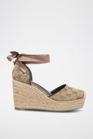 Alpargatas de cuña - Topo y marrón