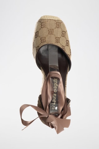 Alpargatas de cuña - Topo y marrón