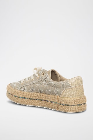 Tenis con plataforma - Topo y beige