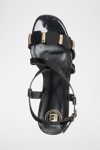 Sandalias con brillo de tacón - Negro