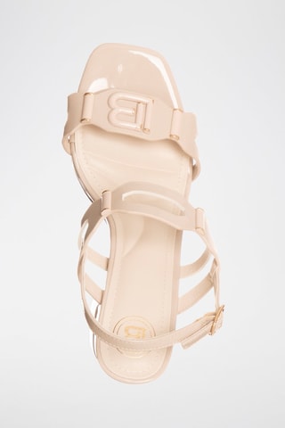 Sandalias con brillo de tacón - Nude - Laura Biagiotti